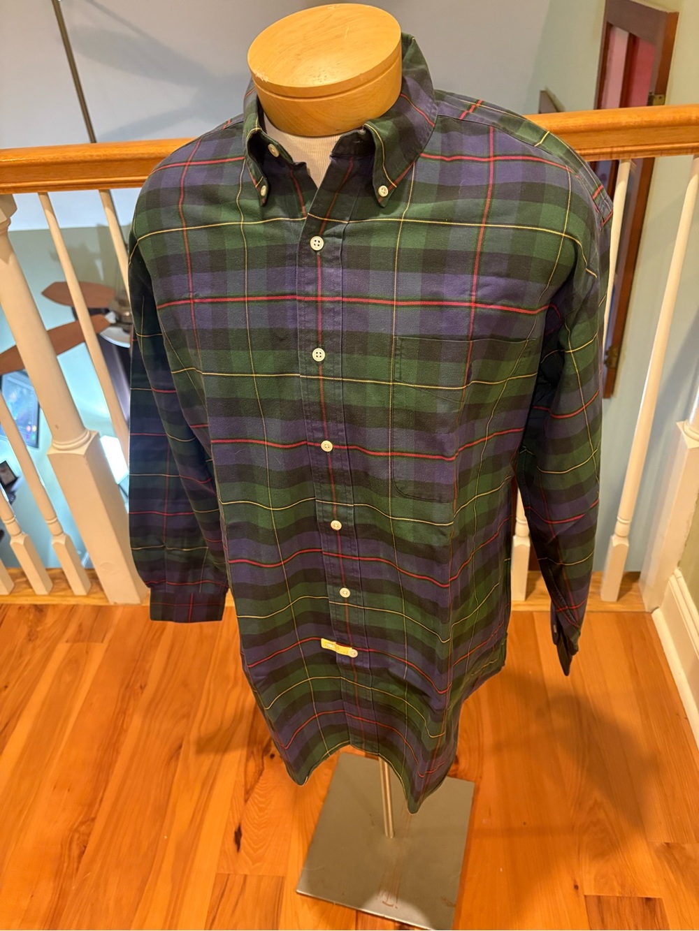Ralph Lauren Men’s Big Shirt Plaid Button Down 100% Cotton Size M